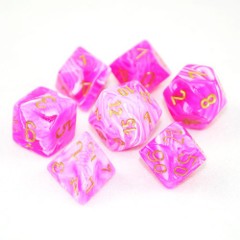 Vortex Pink / Gold 7 Dice Set